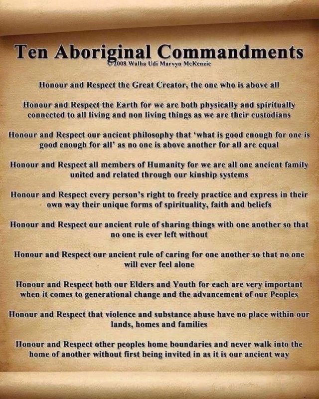 10 comandamenti Aborigeni